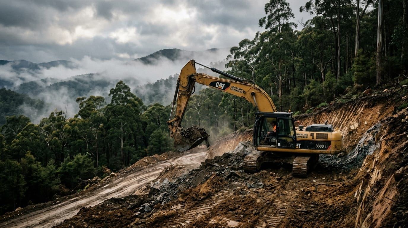 Heavy plant machinery, land clearing and forestry mulching operations in Gippsland Victoria