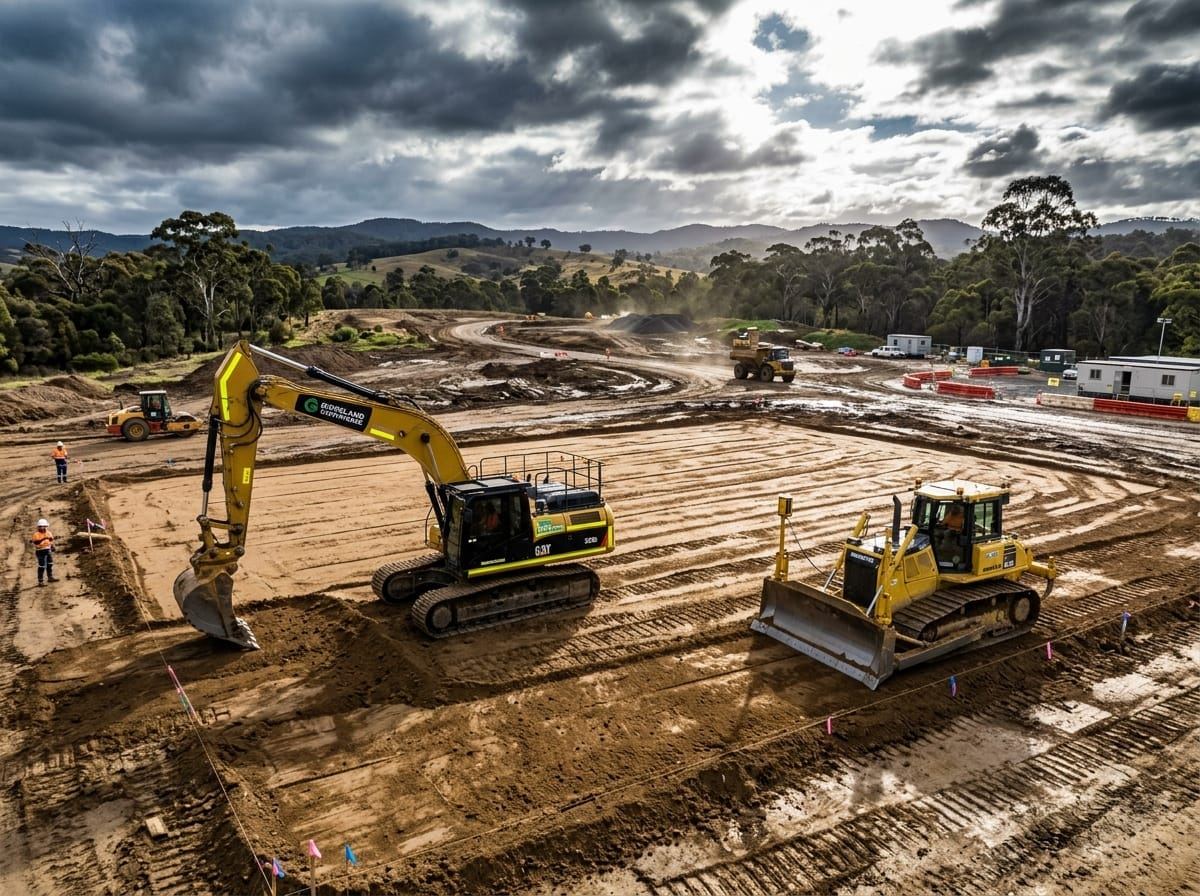 Civil construction bulk earthmoving and precision laser grading Gippsland